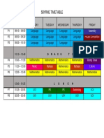 Year 5b Timetable 2017