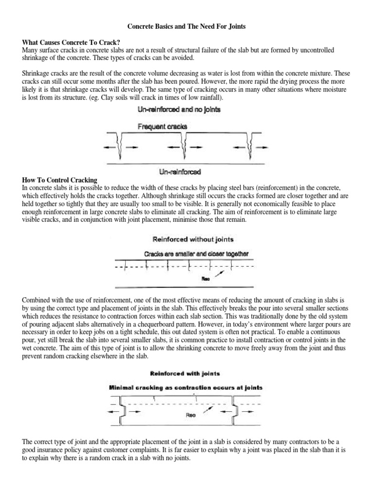 Concrete Slab Joints and Cracking Control | PDF | Casting (Metalworking ...