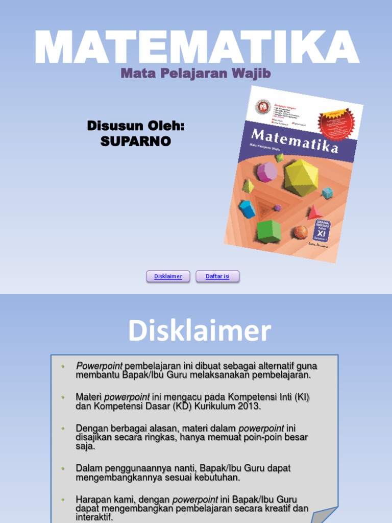 Matematika Wajib Kelas Xi Smt 1 Edit Mei Edt Pdf