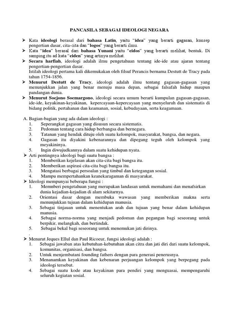 Pancasila Sebagai Ideologi Negara