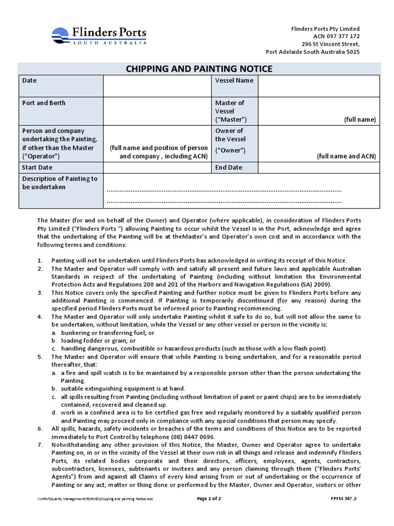 Chipping and Painting Notice Common Law Private Law