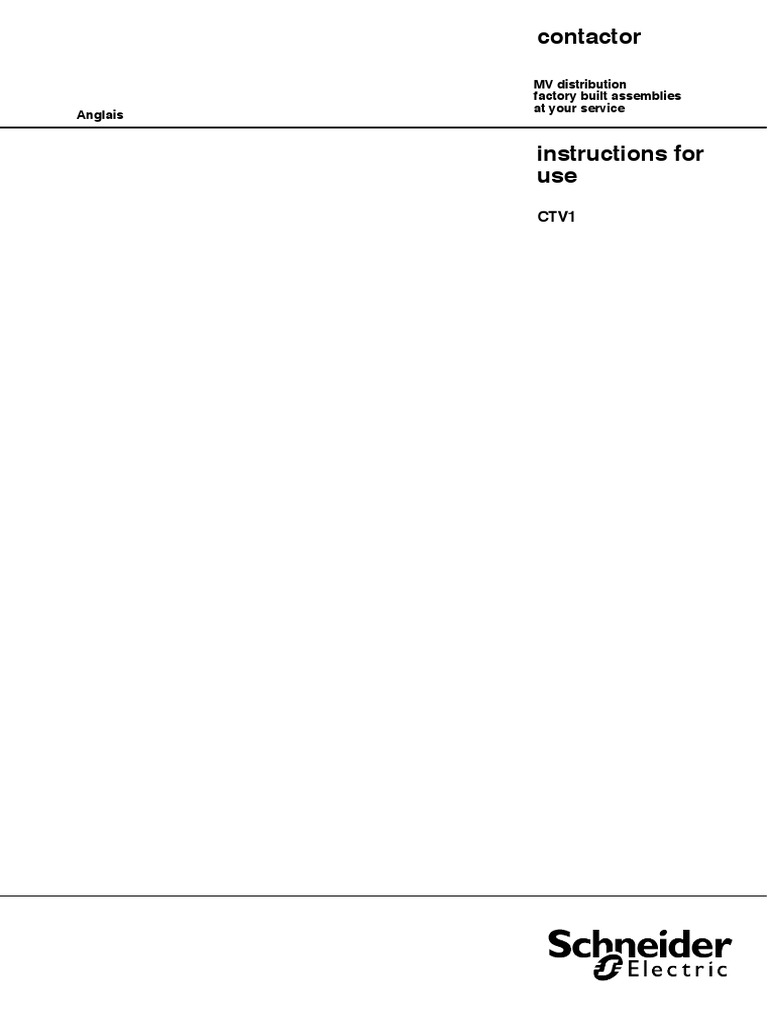 MV Distribution Contactor User Guide | PDF | Fuse (Electrical) | Screw
