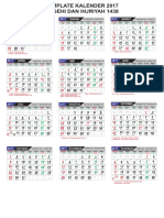 Template Kalender 2017 Lengkap Hijriyah Dan Hari Libur PDF