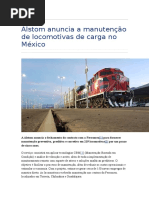 Alstom Anuncia a Manutenção de Locomotivas de Carga No México