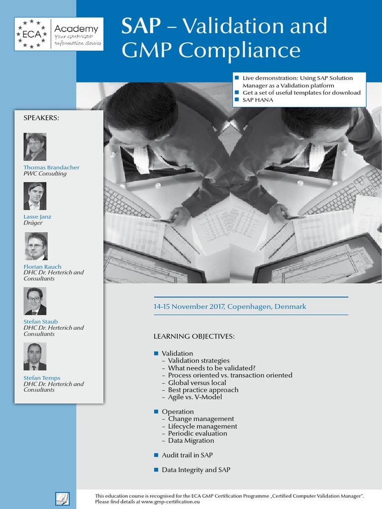 ECA SAP Validation GMP Compliance PDF Sap Se Verification And