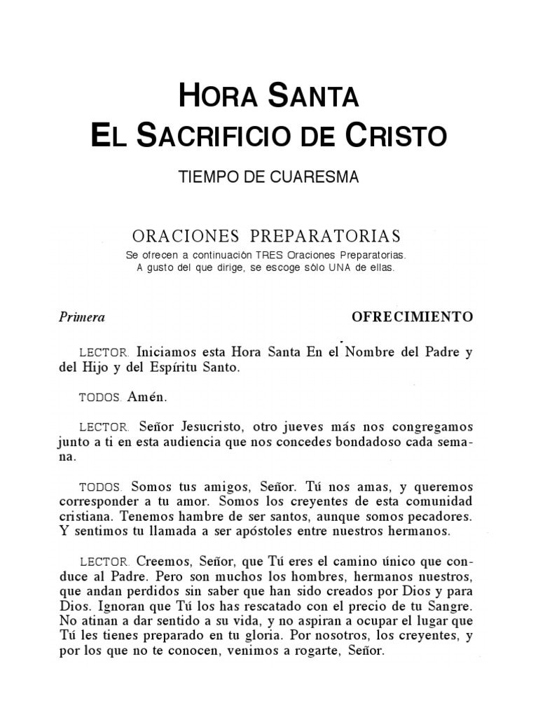 Guía para la Hora Santa en Cuaresma | PDF | Cristo (título) | Sacrificio