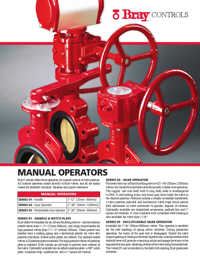 Bray Controls Manual Operators Valve Mechanical Engineering