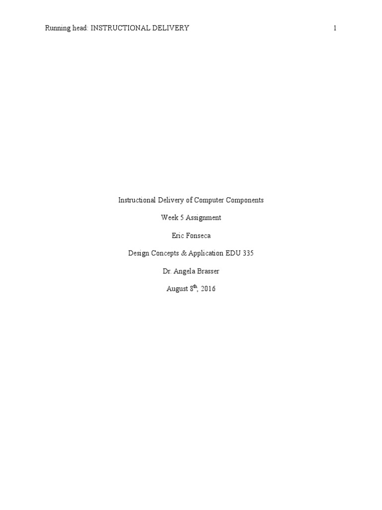 Computer Components Instructional Design | PDF | Instructional Design ...