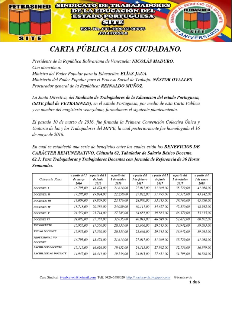 Carta Publica Al Presidente de La Republica Caso Aumento 1 