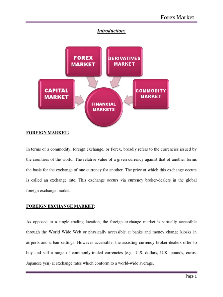 Forex Market 1 Exchange Rate Foreign Exchange Market - 