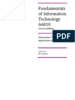 2011-2012 Fundamentals of Information Technology Syllabus