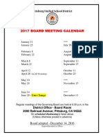 Board Meeting Dates - 2017 - Revised