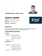 JEFFREY Garrido: Position Desired: Service Crew