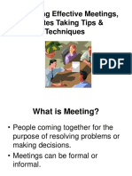 Organising Effective Meetings, Minutes Taking Tips & Techniques