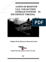 Evaluation of Rooftop Rainfall Collection in SOUTHWEST VIRGINIA