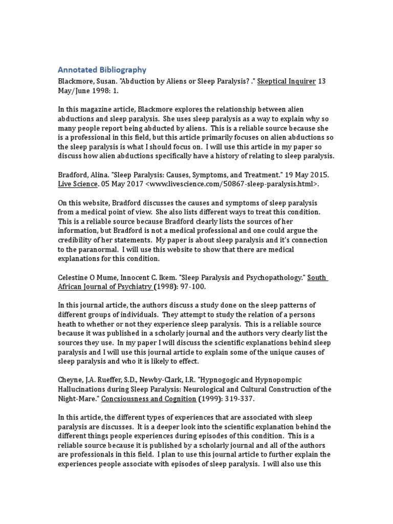 Annotated bibliography example picture