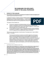 Disclosure Guidelines for Applicants for Admission to the Legal Profession
