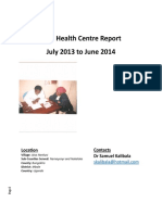 Toth Health Centre Report Jul 2013 to June 2014