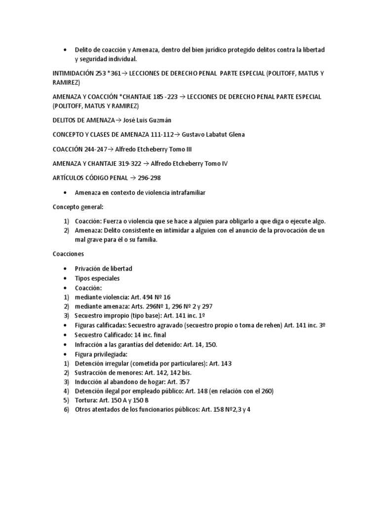 Delito de Coacción y Amenaza | PDF