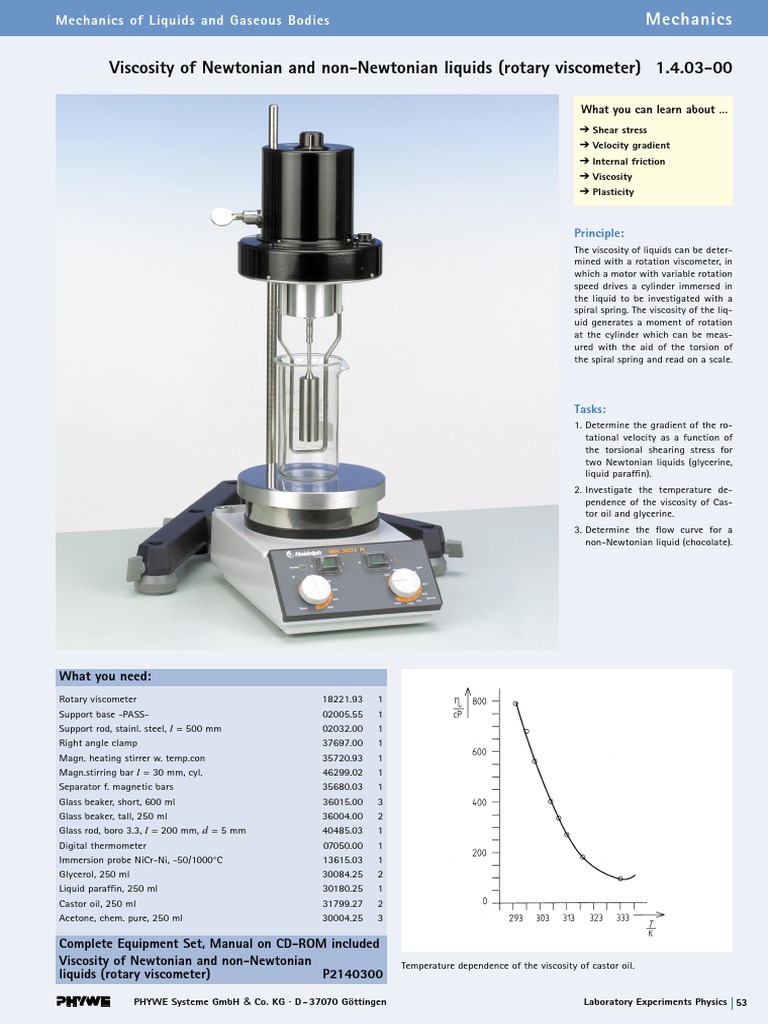 LEP1403_00 Viscosity of Newtonian and nonNewtonian liquids (rotary