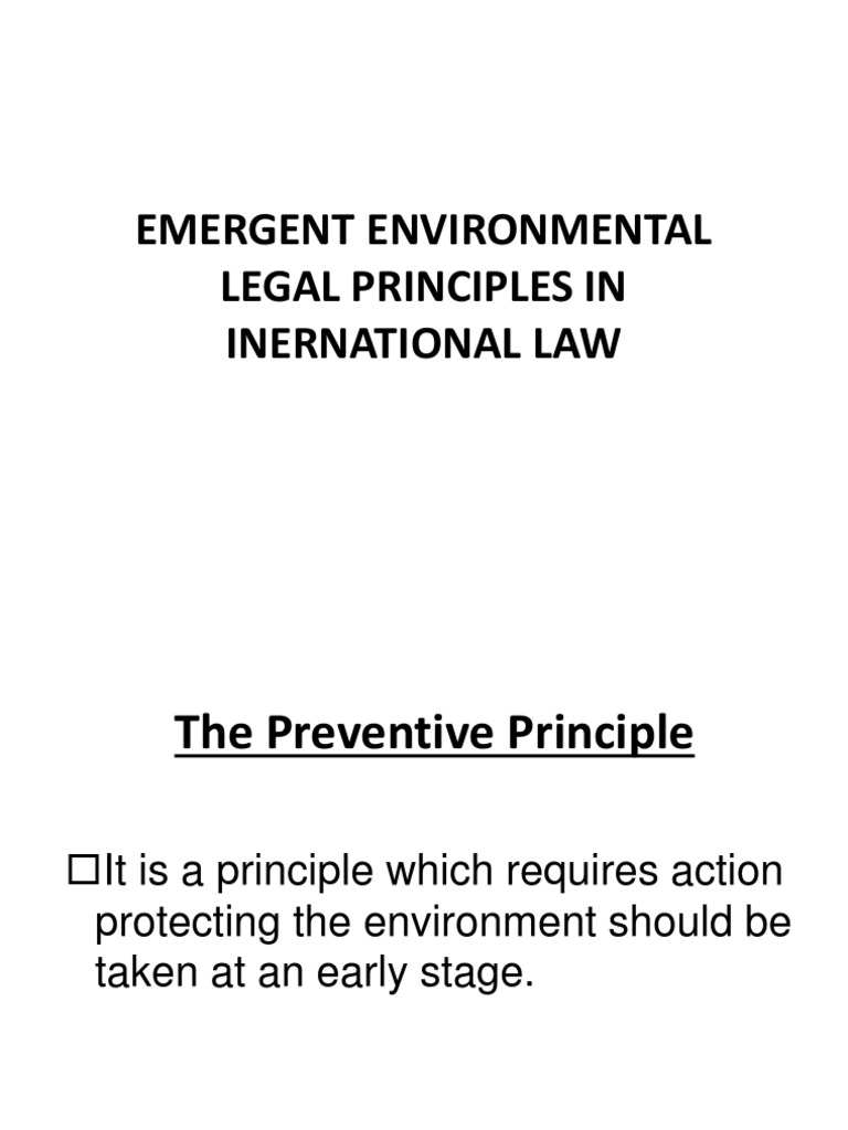 Key Environmental Legal Principles | PDF | Natural Environment | Government