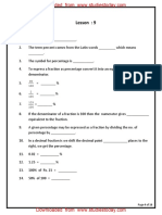 CBSE Class 5 Mathematics Worksheet - Percentage PDF