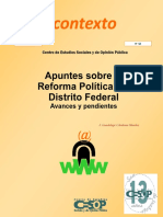 Apuntes Sobre La Reforma Política Del Distrito Federal. Avances y Pendientes