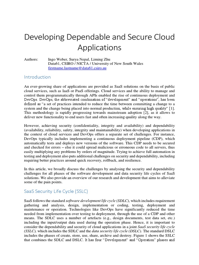 Secure Cloud Application Development | PDF | Cloud Computing | Software ...