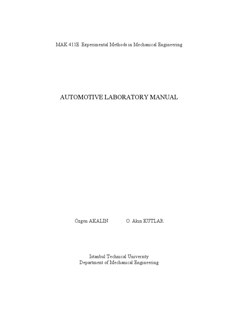 Automotive Laboratory Manual: CG & Braking | PDF | Teaching Methods ...