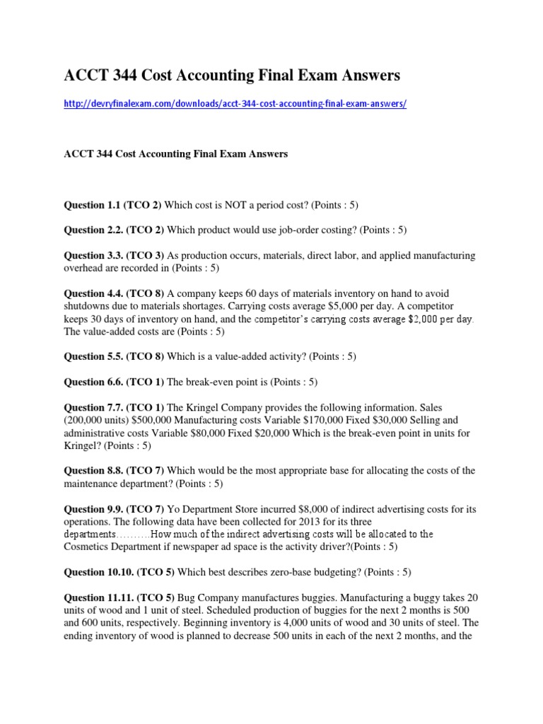 Accounting Final Exam Pdf