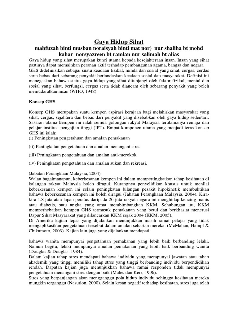 Gaya Hidup Sihat PDF | PDF