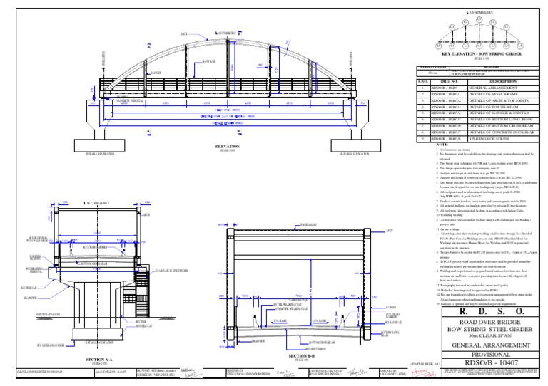 Bow String Girder Bridge Drawing | PDF