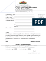 Library Membership Form For Faculty