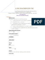 Ficha de Inscripción Tic Cegtic