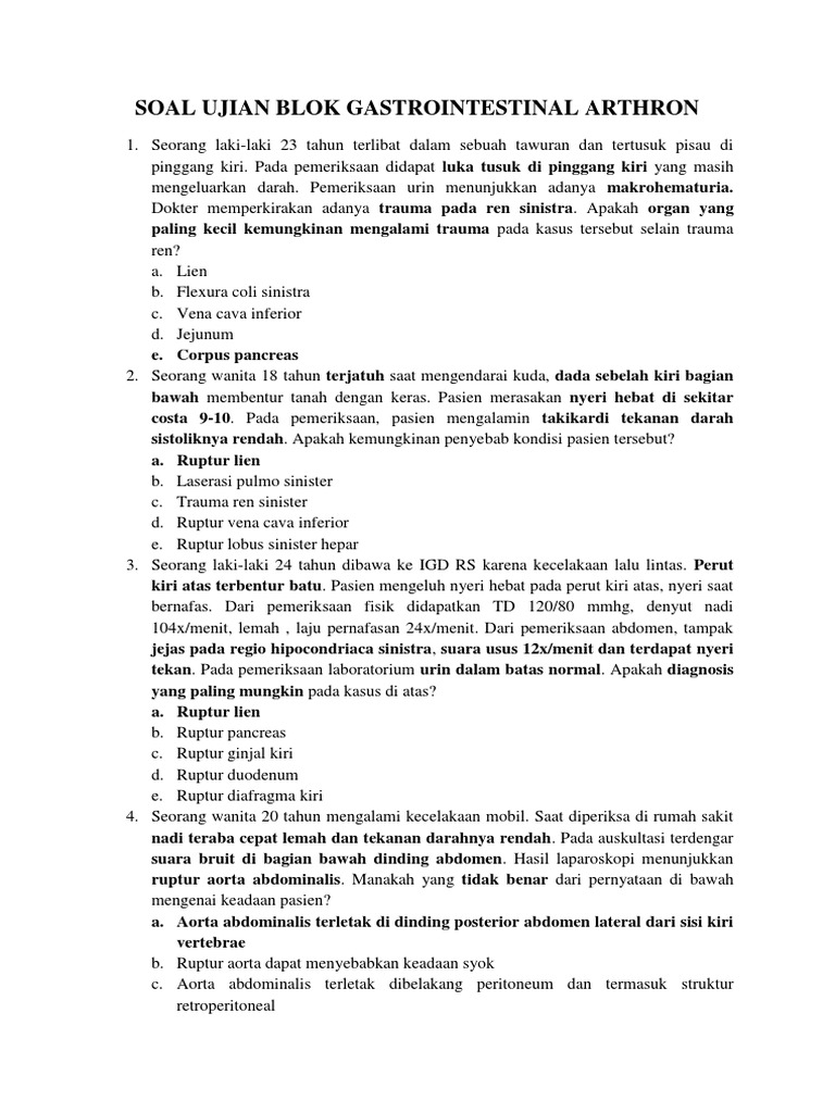Kumpulan Contoh Soal Ujian Blok Kedokteran Jawaban Dikdasmen