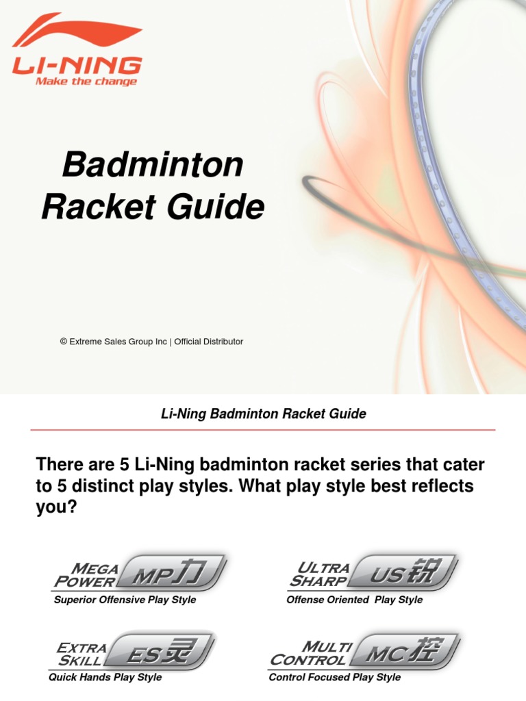 LN Badminton Racket Guide PDF | PDF