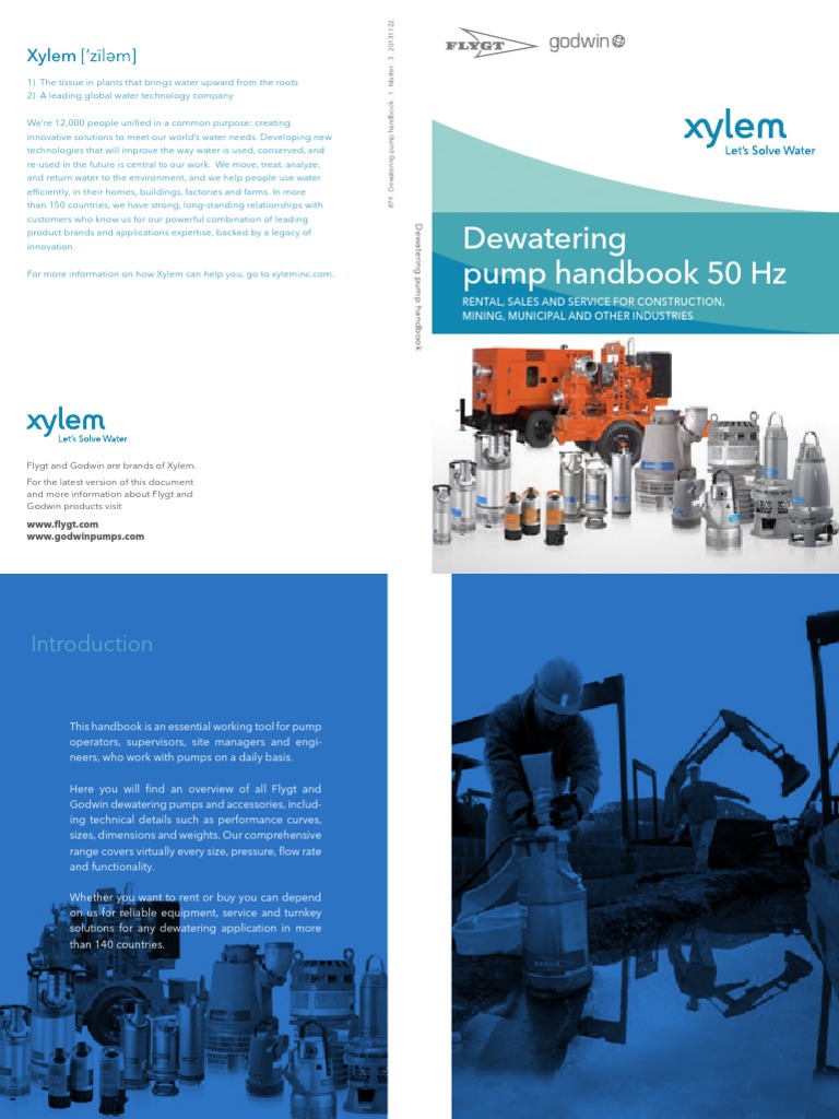 Dewatering Pump Handbook 50Hz ENG PDF PDF Pump Pumping Station