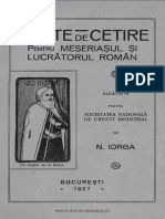 Carte de Cetire Pentru Meseriasul Si Lucratorul Roman - N Iorga