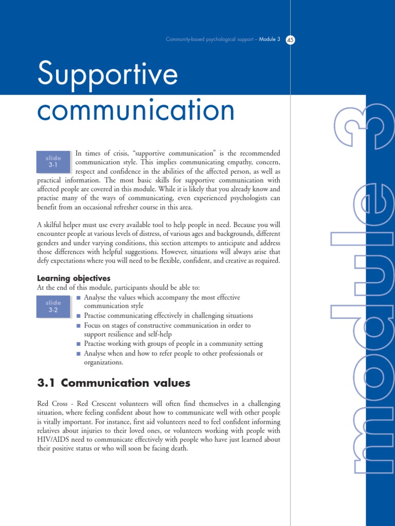Supportive Communication in Crisis Care | PDF | Nonverbal Communication ...