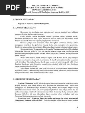 Contoh Proposal Kegiatan Seminar Wawasan Kebangsaan Tulisan