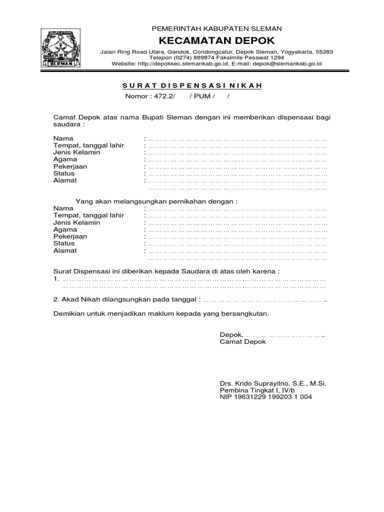 Surat Dispensasi Nikah