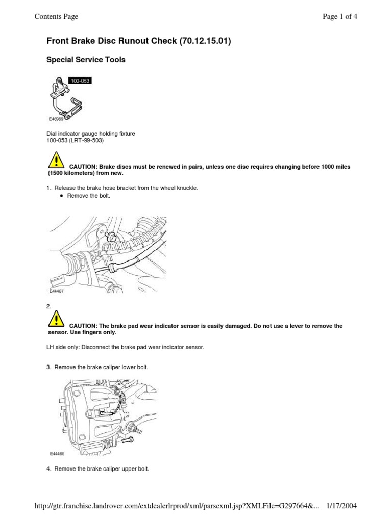 Front Brake Disc Runout Measurement Guide | PDF | Vehicle Technology ...