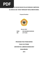 Pengaruh Bahan Bakar Solar Dengan Campuran Oli Bekas Sae 10w30 Terhadap Kerja Mesin Diesel