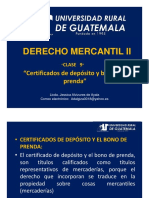 DERECHO - MERCANTIL - II - CLASE - 9 Certificados de Depósito y Bonos de Prenda