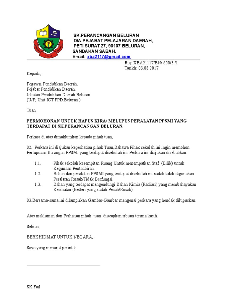 Surat Hapus Kira Pdf