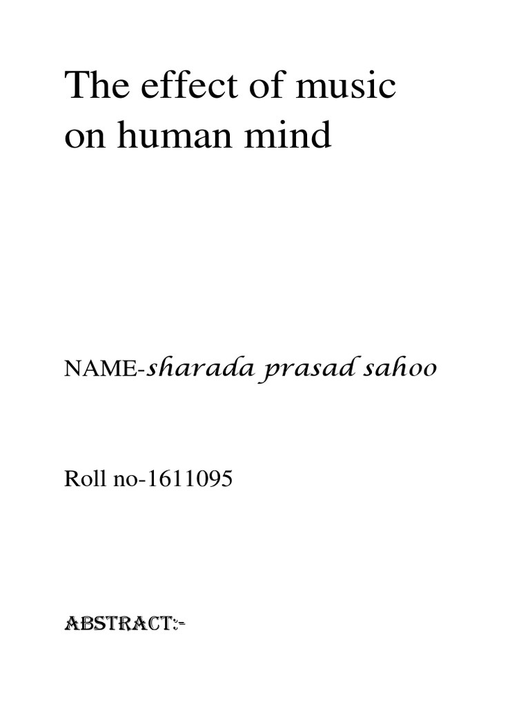 The Effect of Music On Human Mind | PDF | Auditory System | Brain