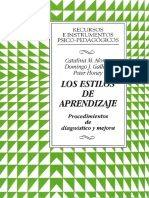 LIBRO..LOS ESTILOS DE APRENDIZAJE (PROCEDIMIENTOS DE DIAGNÒSTICO Y MEJORA) Catalina M. Alonso Domingo J. Gallego Peter Honey (7a. Ediciòn) PDF