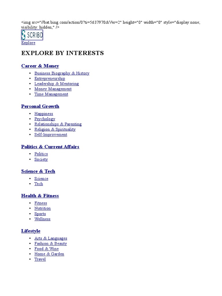 Explore by Interests: Career & Money | PDF | Computing And Information ...