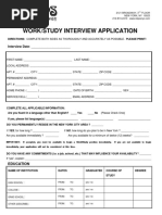 Work Study Application