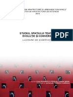 Studiul Spatiului Teatral Evolutie Conversii PDF